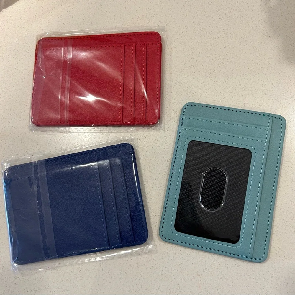 Set of 3 - Vegan Leather Card Wallets